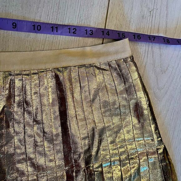 Lewit silk gold metallic pleated skirt - Picture 6 of 11